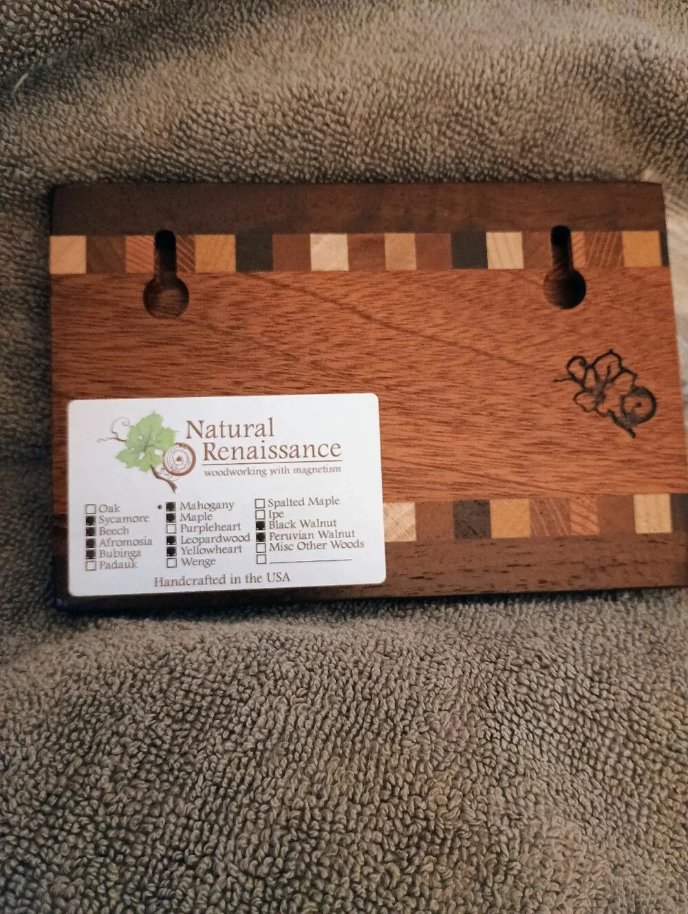 Natural Renaissance Handcrafted Wood Magnetic Key Holder Wall Mount